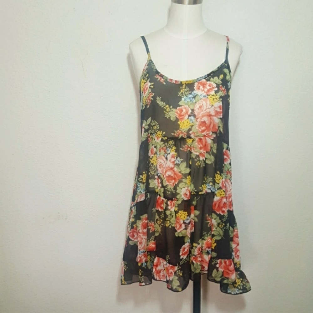 Poetry | Floral Oversized Sheer Top | Medium